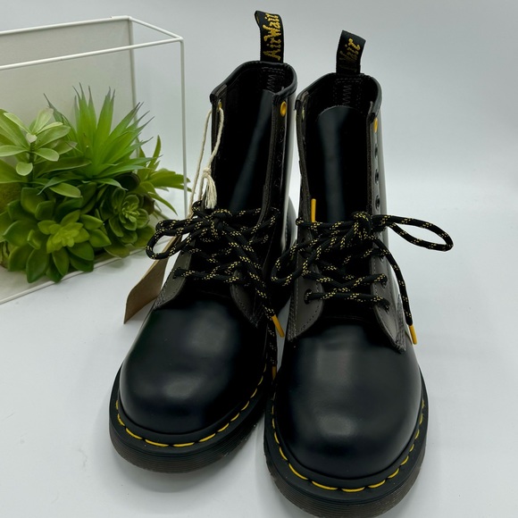 Dr. Martens Black and Grey Combat Boots - Picture 4 of 6